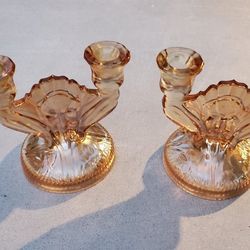 CARNIVAL BOWL & CANDLE STICKS