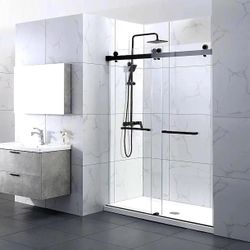 Frameless Shower Door Double Sliding 45-65 Inch Wide :76 In High