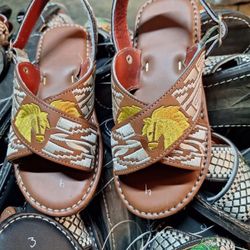 Huarache Bordado Artesanal Mexicano 