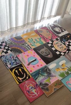 Abstract hand painted canvas