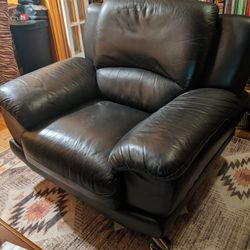 Black Bentley Leather Sofa Chair