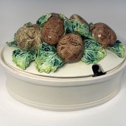 Capodimonte Tureen Covered Serving Dish RARE Sculpted Potatoes Cabbage Italy 224