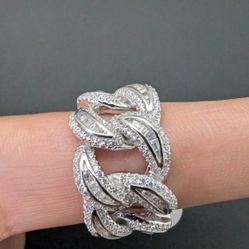 Solid .925 Sterling Silver Cuban Ring