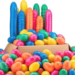 1000 Plastic Easter Eggs Bulk - Empty Multi-color Easter Eggs 2.25" For Fillable Hunt Easter Basket Bulk - Comes In Multiple Colors Including Yellow, 
