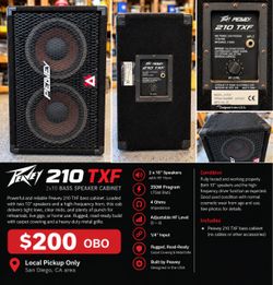 Peavey 210 TXF Bass Speaker Cabinet – 2x10
