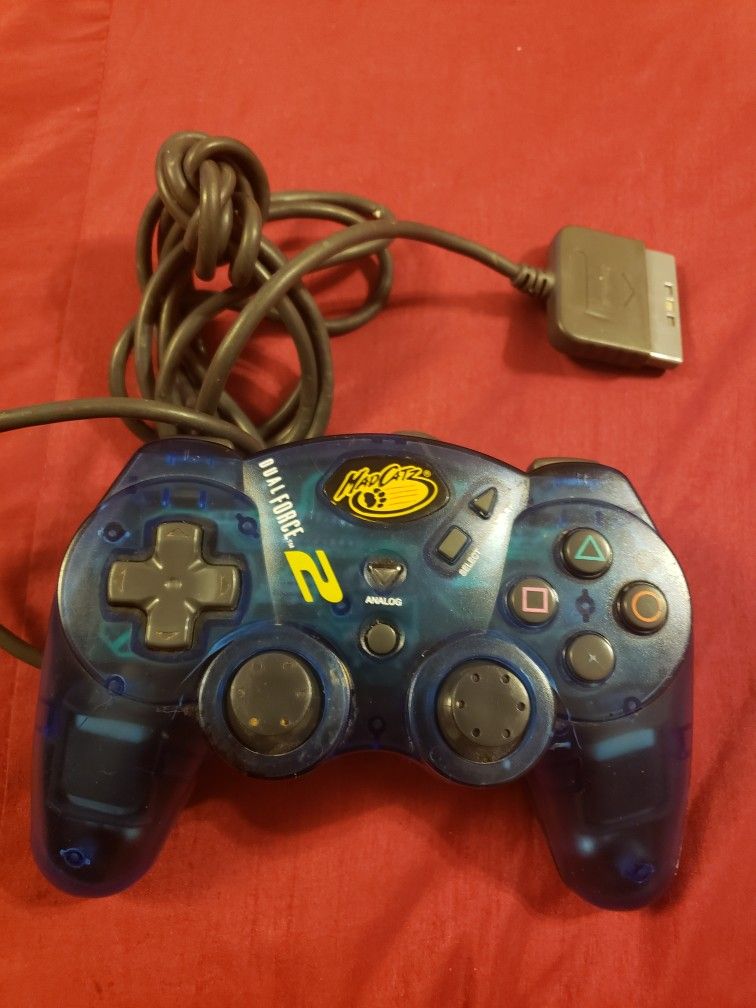 Playstation 2/Dual Force 2 By MadCatz/Clear BLUE