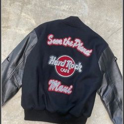 Hard rock cafe
Vintage 1990s 
Maui,Hawaii 
Varsity jacket
Mens Medium