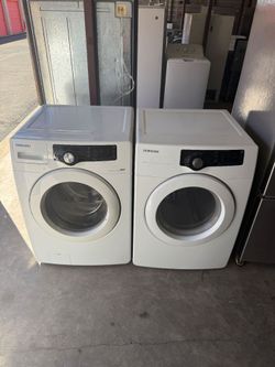 White Samsung Washer And Electric Dryer Matching Set