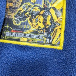 RARE Boys Bumblebee Transformer Bathrobe Size 6/7 Blue / Yellow, Michigan Colors, Plush Fleece, Belt And Pockets. East or West