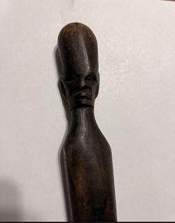 VINTAGE WOODEN HAND CARVE TRIBEL WOODEN HIKING STICK