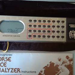 vintage Mattel Electronics Horse Race Analyzer, a handheld electronic game from 1979. 