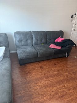 Gray Tufted Sofa Couch