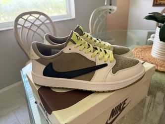 Travis Scott Jordan 1 Low Golf Size 9M/10.5W