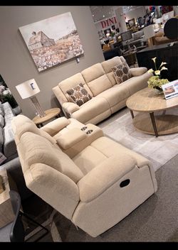 Cream recline couches