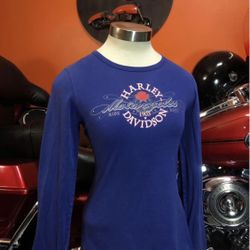 Harley Davidson Shirt Small Women’s  Elastic Fabric, Long Sleeve  LONGHORN, Texas