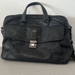 Tumi Black Leather Messenger Bag