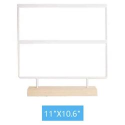 Wood And White Metal Tabletop Jewelry Organizer