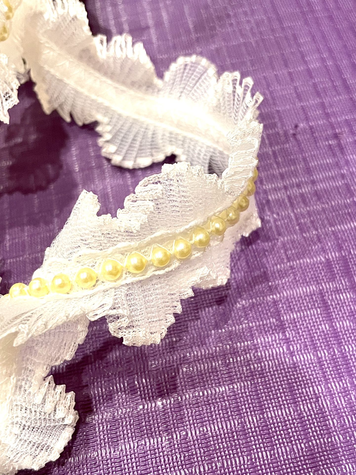14 Yards Of Pearl Embossed Lace