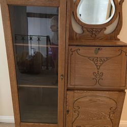 Antique oak secretary Drop Down Desk 