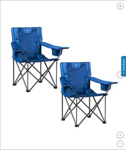 2️⃣ 🆕️2-pack Timber Ridge Oversize Quad Chair Oversized Folding Camping High Heavy Duty Adults up to 500lbs with Cup Holder Side Pocket Cooler Bag Be