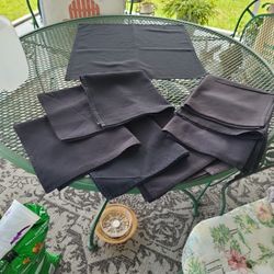 10 Large Black Cloth Napkins