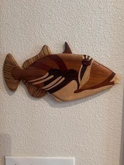 Handmade Intarsia Picasso Trigger Fish