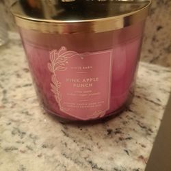 New, Bath And Body Works, Candle, White Barn, Pink Apple Punch, 3 Wick, Furniture, Pink