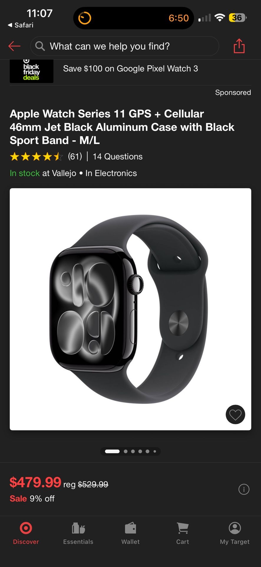 Apple Watch Series 11 46mm Jet Black