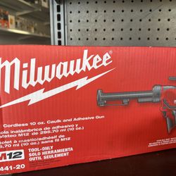 Milwaukee M12 Cordless Caulk & Adhesive Gun (2441-20) – Tool Only – Brand New