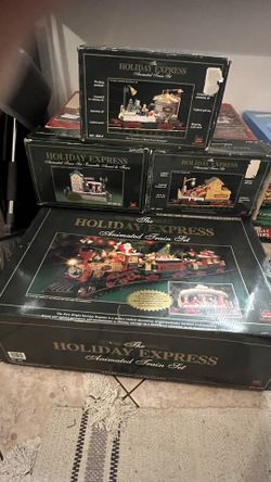 New Bright Holiday Express Rare Electric Train Set W Additional Cars