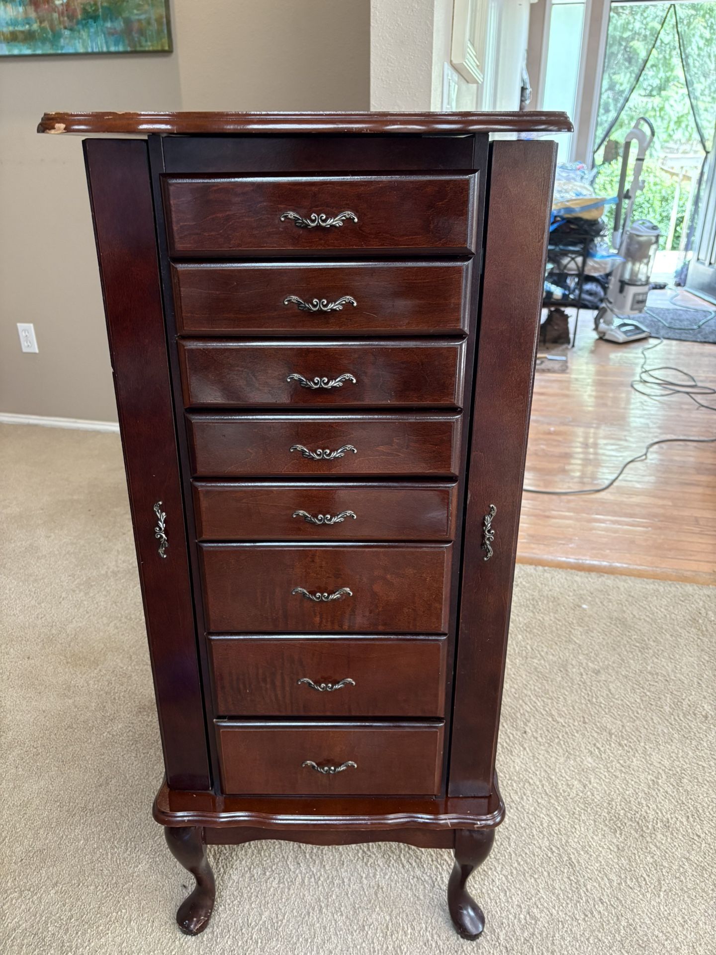 PRICE DROP - Now $75 OBO Chest with Pop Up Mirror, 2 Sides, 8 Drawers