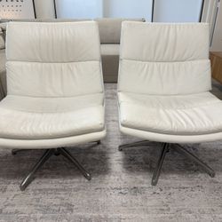 White Swivel Lounge Chair