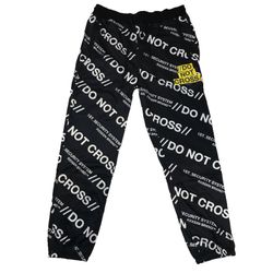 Men’s “Do Not Cross” joggers. Sizes small, medium, large, and XL.