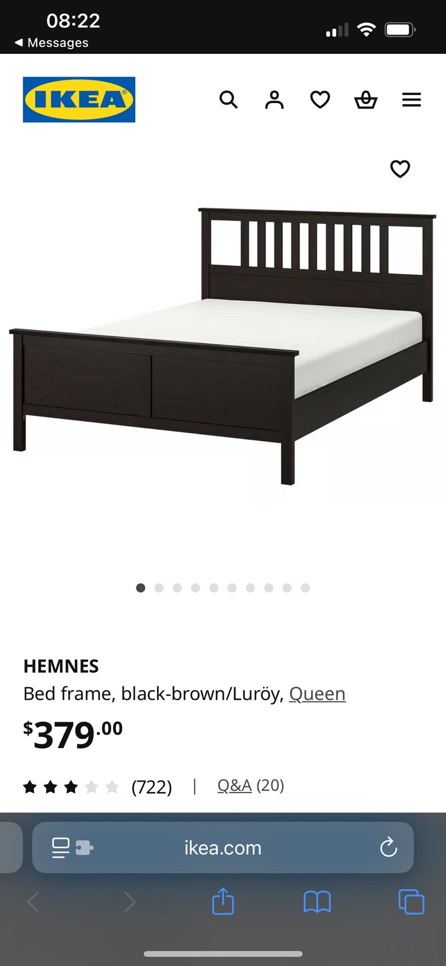 Queen Size Bed Frame Black-brown & Box Spring