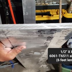 1/2" X 8" X 6 feet length aluminum flat bar