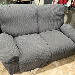FREE Sofa Brown With Grey Cover Nice Condition