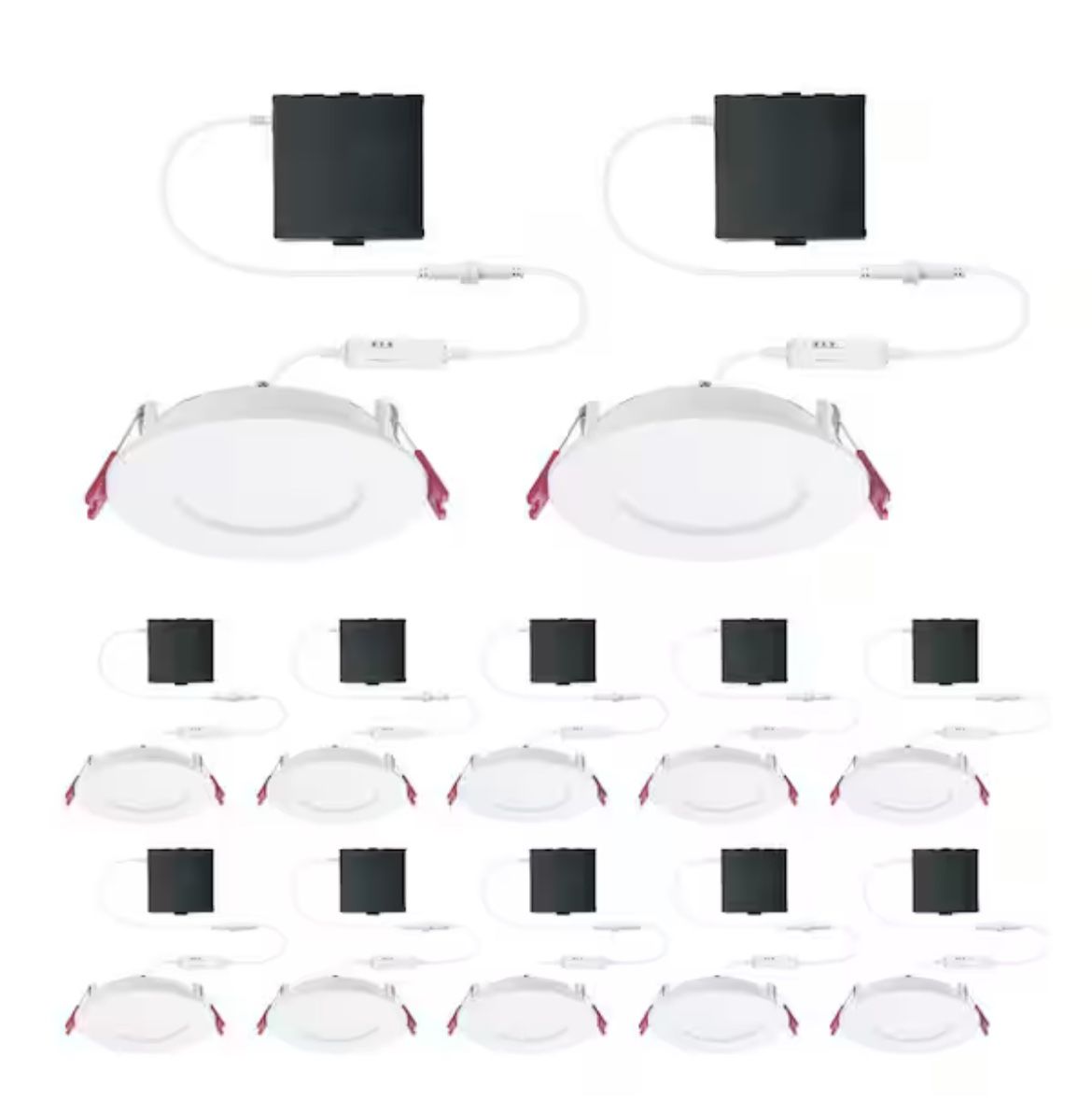 Commercial Electric Pro Value Series LED 4 in Round Adj Color Temp Canless Recessed Light for Kitchen Bath Living rooms, Wht 12-Pk @W5-799
