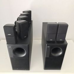 BOSE Acoustimass 10 & 2 systems. Includes factory wiring and cube wall mounts for the AM5 system. Both systems $500.