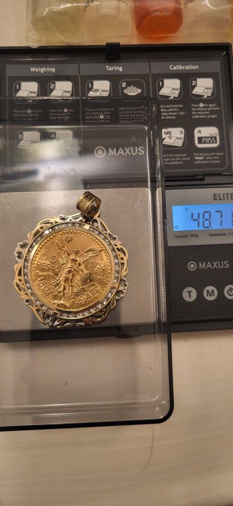 22k Centenario With 14k Gold Bezel. No Chain