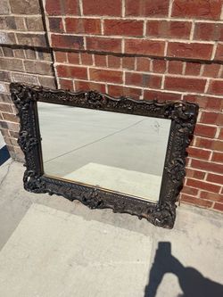 Antique Large Tuscan Style Ornate Decorative Mirror