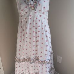 Boden Embroidered Teared Midi Dress Size 10 