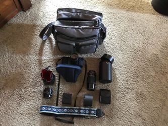 Canon T-50 35MM Film Camera w/ Lenses and Case