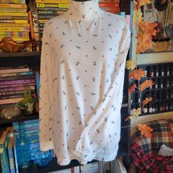 Christopher & Banks Turtleneck Christmas Snowmen Women's Size M Vintage Holiday