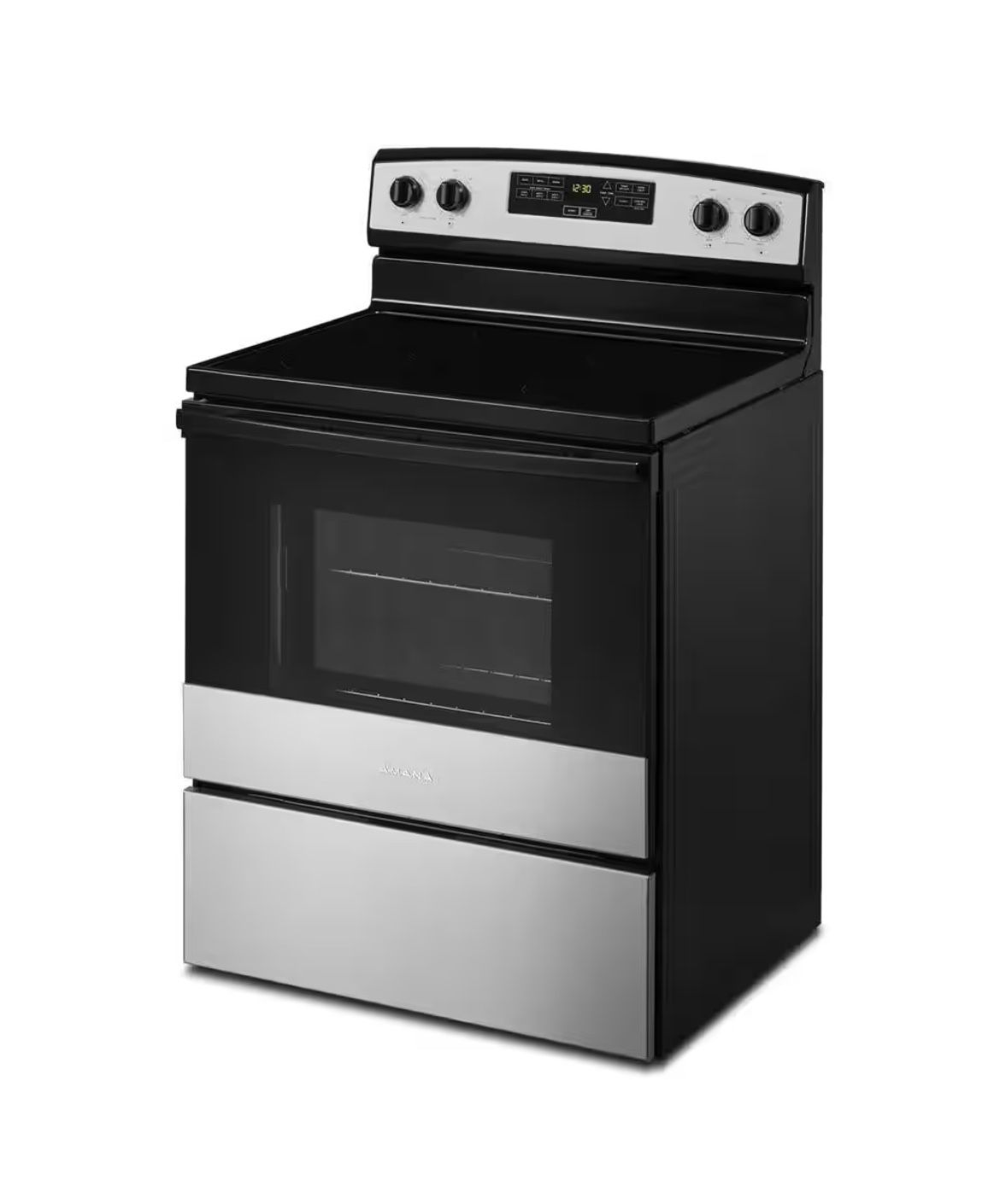 Amana 30 in. 4 Burner Element Freestandinga Electric Range in Stainless Steel