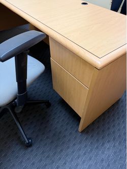 Office desk with library and book shelf
