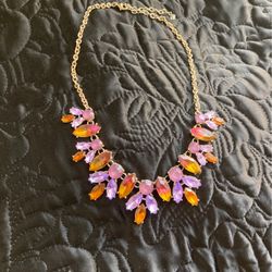 Brown Purple Lavender Statement Necklace