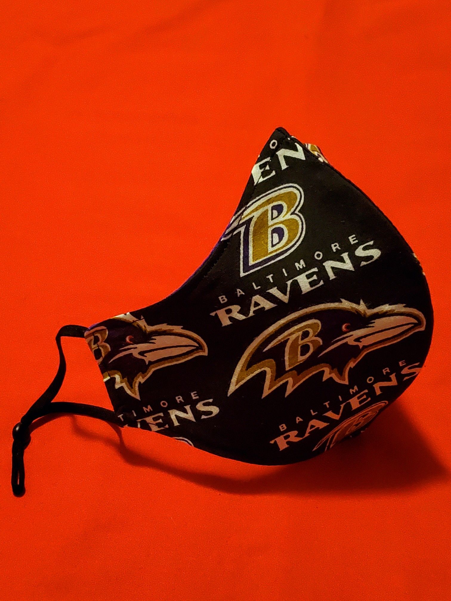 Handmade Baltimore Ravens Adjustable Face Mask
