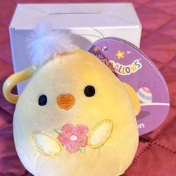 Squishmallows 3.5" Easter Clip-On Triston the Chick, NWT
