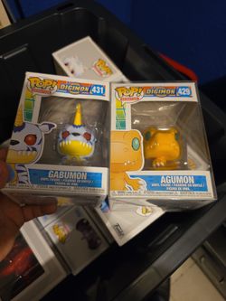 Agumon and gabumon funkos digimon