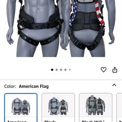 AFP Fall Protection Full-Body Premium Safety Harness, 8” Thick Support Belt, Aluminum D-Rings, Tongue Buckle (OSHA/ANSI PPE)